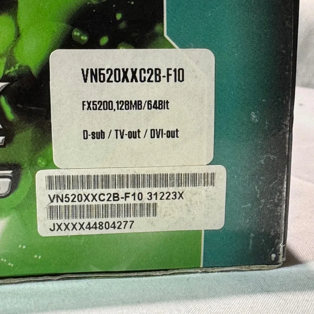 EMPTY BOX ONLY Biostar GeForce FX 5200 128MB DDR VN520XXC2B-F10 Vintage
